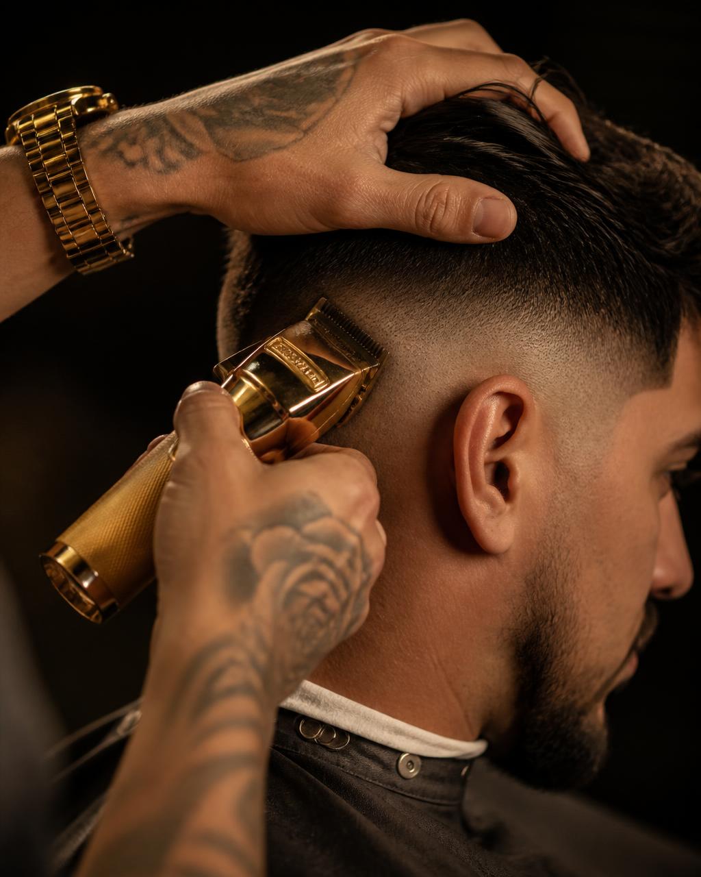 Skin fade met scherpe lijnen bij herenkapper Kapsalon Deniz Ermelo